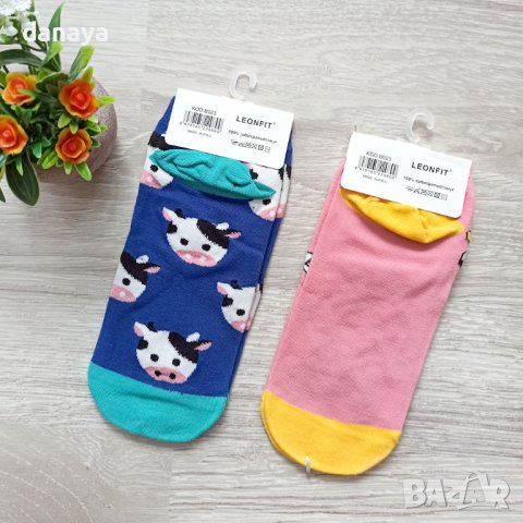 3481 Чорапи за маратонки Весели кравички, 36-41 номер, снимка 4 - Дамски чорапи - 39601310