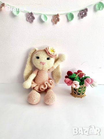 Детска играчка зайче, ръчна изработка, плетени играчки, подарък за дете , снимка 8 - Плюшени играчки - 43142520