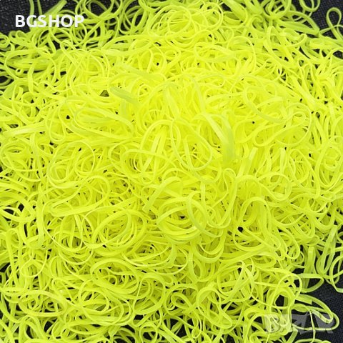 Силиконови ластици за плитки - Жълти 1000 броя пакет, снимка 1 - Аксесоари за коса - 37252514