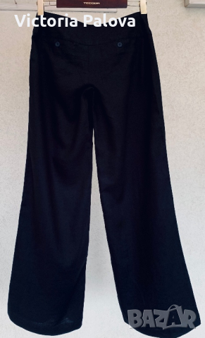 Модерен ленен панталон широк крачол, снимка 10 - Панталони - 44847228