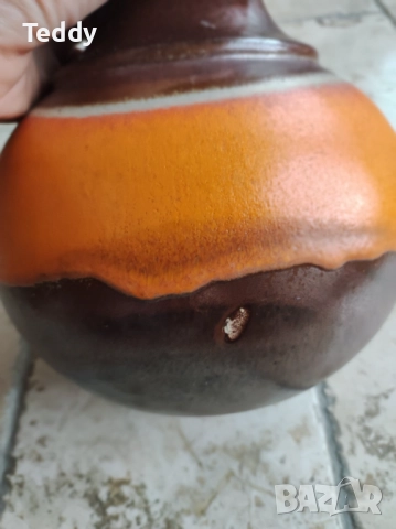 Винтидж остъклена керамична ваза от Bay Keramik, Германия, снимка 8 - Антикварни и старинни предмети - 52318260