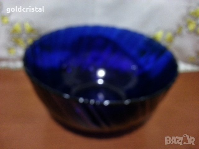 Стъклена купа кобалт , снимка 5 - Антикварни и старинни предмети - 43356471