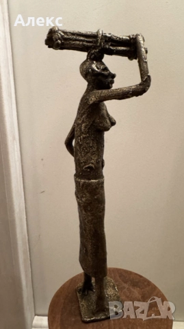 Масивна винтидж бронзова пластика, 570гр, снимка 5 - Антикварни и старинни предмети - 52681913