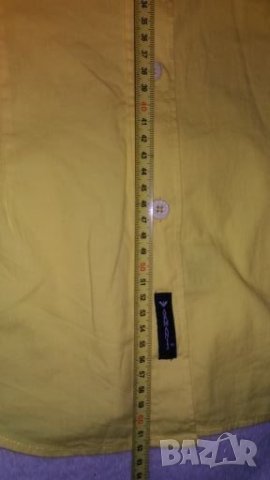 Жълта памучна риза с дълъг ръкав на Armani jeans размер М, снимка 9 - Ризи - 25119189