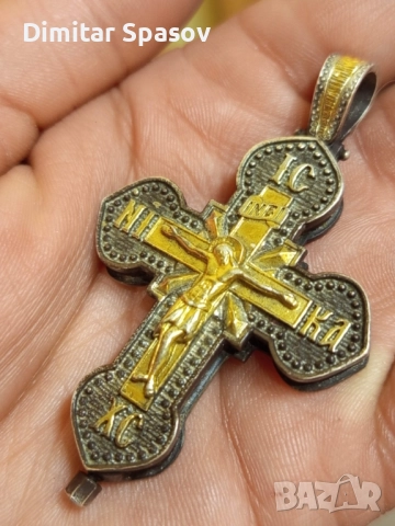 Висулка Сребърен Кръст Енколпион Разпятие Богородица Мощехранителница Религия, снимка 4 - Колиета, медальони, синджири - 52889430