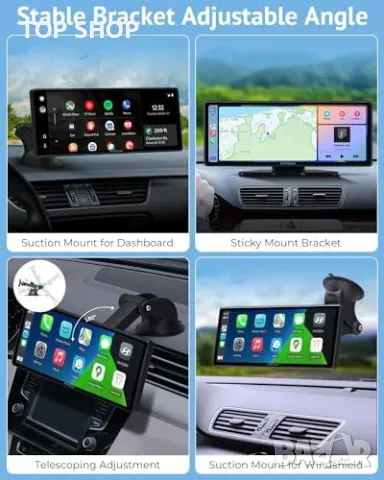 Нов Сензорен екран APHQUA CarPlay Android Auto с камера за задно виждане, снимка 6 - Друга електроника - 49203346