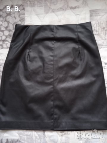 Нова кожена черна пола H&M, снимка 2 - Поли - 40348736