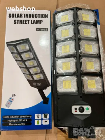 LED Улична Соларна лампа за външно осветление с фотоклетка и дистанционно W789B-5, 3000W, снимка 1