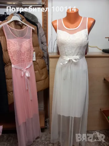 Рокля с тюл розова и бяла, снимка 1