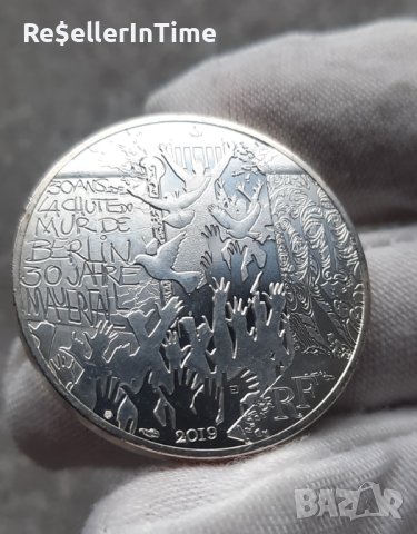 Възпоменателна сребърна монета 10 евро 30 години от падането на Берлинската стена , снимка 2 - Нумизматика и бонистика - 43448310