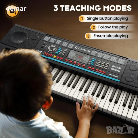 CAHAYA 61-клавишно електрическо пиано, стойка, столче, 1 микрофон, снимка 6 - Пиана - 52672313