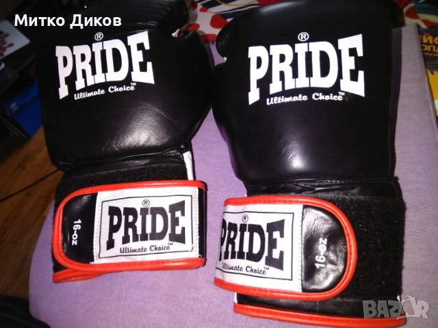 PRIDE SPORT Ultimate choise Ръкавици за бокс маркови нови 16 Oz eстествена кожа Quatro Rex пълнеж 