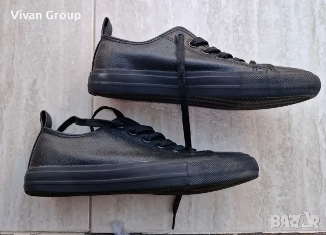 Черни  кожени детски кецове размер 38, снимка 4 - Детски маратонки - 47743504