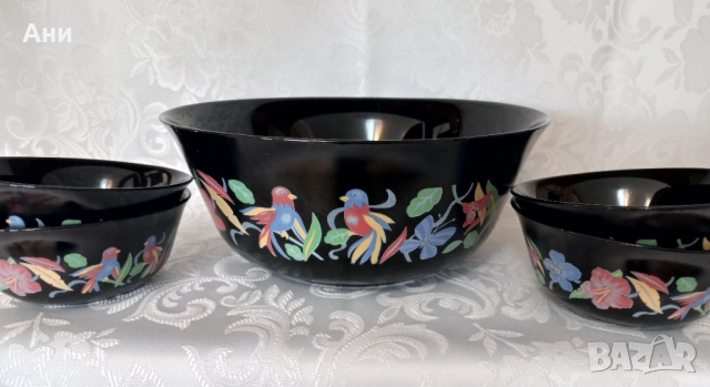 Сервиз от черен аркопал, снимка 6 - Сервизи - 51498521