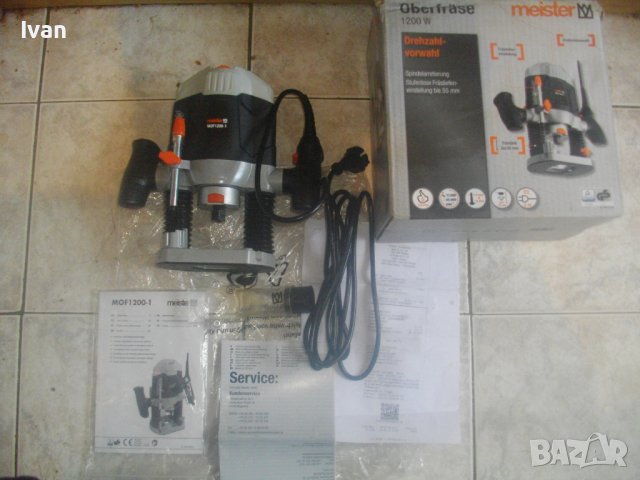 Нова Немска Оригинална 1200 Вата Оберфреза-2021г-MEISTER MOF 1200-Ход 0-55мм-4кг, снимка 12 - Други инструменти - 43716122