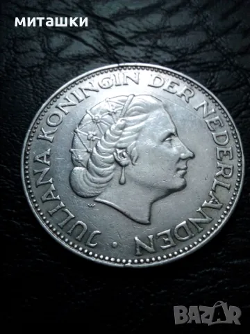 	2,5 гулдена 1961 година Нидерландия сребро, снимка 3 - Нумизматика и бонистика - 48076198