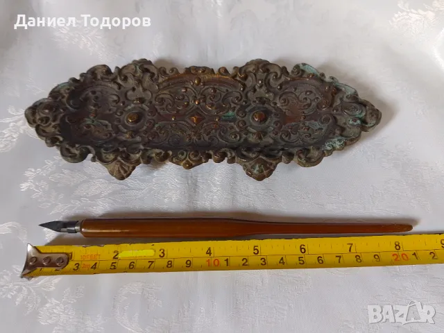 Стара Медна Мастилница и Перодръжка, снимка 14 - Антикварни и старинни предмети - 48826457