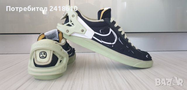 Nike x Acronym Blazer Low Black Olive Aura Mens Size 44/28 UK 9 US 10 НОВО! ОРИГИНАЛ! Мъжки Кецове!, снимка 6 - Кецове - 44067559