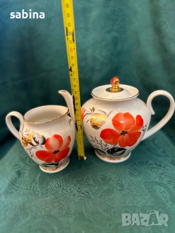 Чайник и латиера ЛФЗ Ломоносов, снимка 2 - Сервизи - 52182279