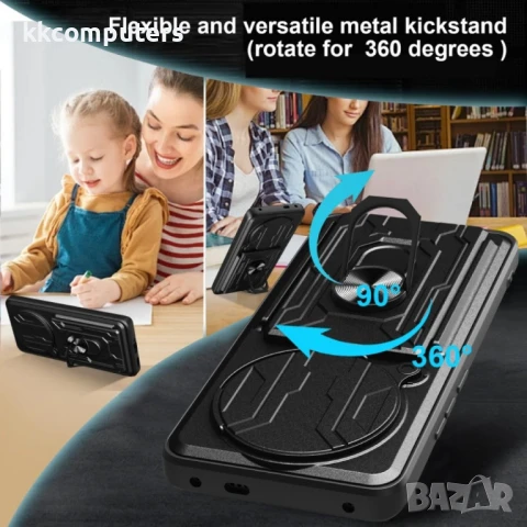 Xiaomi Redmi Note 14 Pro+ 5G Удароустойчив Ring Holder/ Card Slot Калъф и Протектор, снимка 4 - Калъфи, кейсове - 50906491