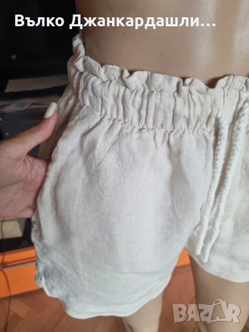 Дамски ленени панталони H&M, размер XS, снимка 2 - Къси панталони и бермуди - 53096037