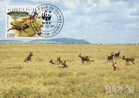 Гвинея 1987 - 4 броя Карти Максимум - WWF, снимка 4 - Филателия - 38843712