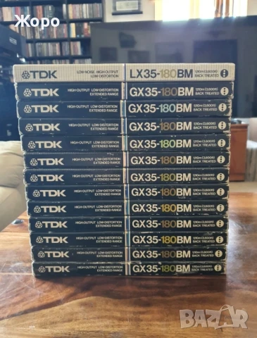 Магнетофонни ролки 13 бр.(12 бр. TDK GX35-180 BM и 1бр. TDK LX35-180 BM)