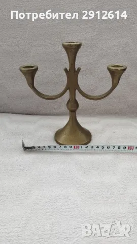 Свещник от плътен Бронз , снимка 2 - Антикварни и старинни предмети - 50102680