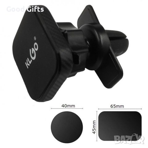 Магнитна поставка за смартфони KLGO ZI, За въздуховод на кола магнитна стойка, 360 градуса, снимка 2 - Аксесоари и консумативи - 40697541