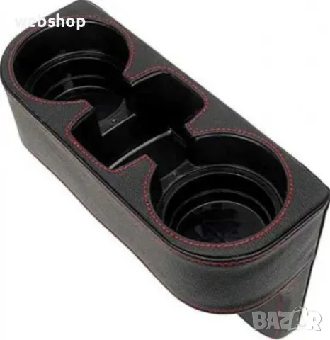 Кожен органайзер за автомобил поставка за чаши, Черен с червен конец, снимка 4 - Аксесоари и консумативи - 49111746