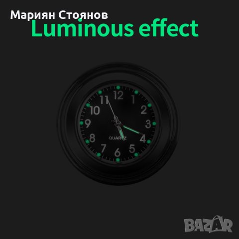 Моточасовник термометър часовник за мотор колело кормило алуминиев светещ универсален, снимка 5 - Аксесоари и консумативи - 41836773