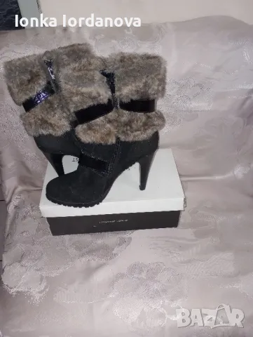 Велурени ботуши,номер 40, снимка 2 - Дамски ботуши - 48318297