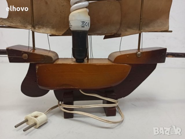 Дървено корабче-лампа -1, снимка 2 - Антикварни и старинни предмети - 32834238