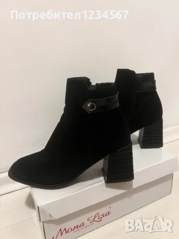 Дамски боти с интересен ток, снимка 1