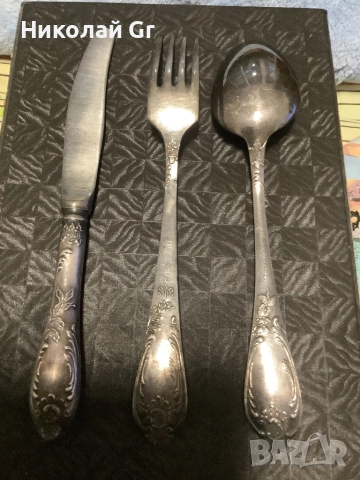 Сервиз за маса посребрен  произведено вСССР  , снимка 2 - Сервизи - 52352663