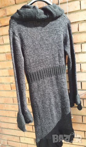 Сиво – черна жилетка плетиво размер Л, снимка 2 - Жилетки - 37989008