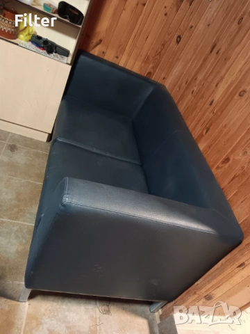 Кожен син диван, канапе, снимка 3 - Дивани и мека мебел - 52505457