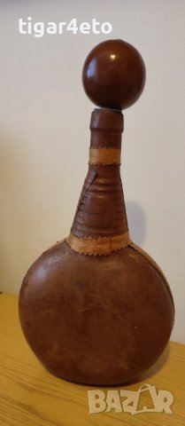 Шише с кожа, снимка 2 - Антикварни и старинни предмети - 39865043