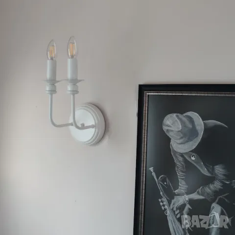 Модерен метален  двоен аплик тип свещ - класическа стенна лампа, снимка 4 - Лампи за стена - 47425746
