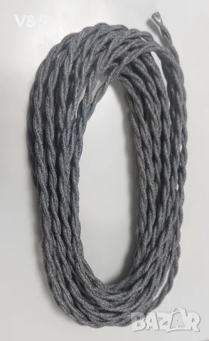 Кабел ретро ,усукан с двойна обвивка 2×0.75,италиански Cavo elettrico, снимка 3 - Кабели и адаптери - 47992778