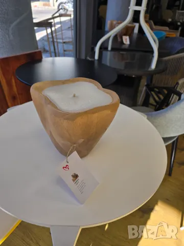 Уютна дървена свещ за украса или подарък, снимка 2 - Декорация за дома - 47970771