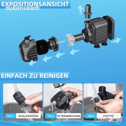 Ултра-тиха фонтанна помпа 750 L/H – потопяема, енергоспестяваща, с 2 м кабел, снимка 3 - Други - 52521078