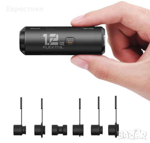 Преносима въздушна помпа FLEXTAIL Zero Pump, акумулаторна мини помпа за надуване и вакуум