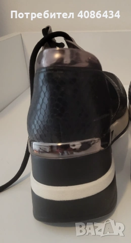 Спортни дамски обувки, кожа, лак и текстил, снимка 3 - Дамски ежедневни обувки - 53315200