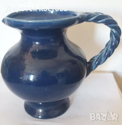 Синя порцеланова кана с маркировки, снимка 1 - Антикварни и старинни предмети - 32413704