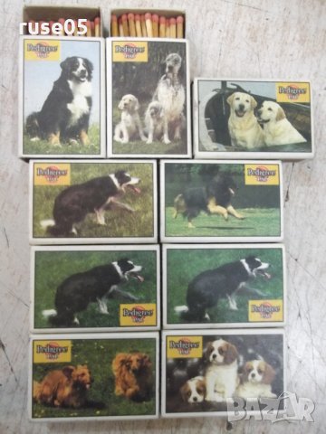 Лот от 9 бр. неизползвани български кибрита с кучета, снимка 1 - Други ценни предмети - 27962479