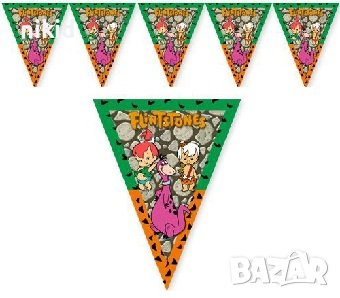 Семейство Флинстоун Flintstones Парти Гирлянд Знаменца Флаг Банер рожден ден, снимка 2 - Други - 40568397