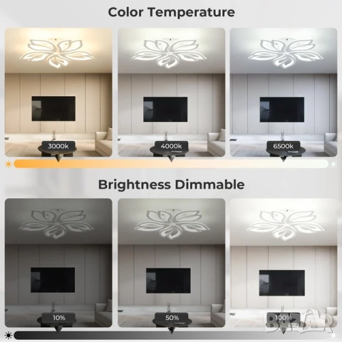 Smart LED Полилей 48W 6500 lm Димируем 3000-6500K, снимка 2 - Полилеи - 50898910