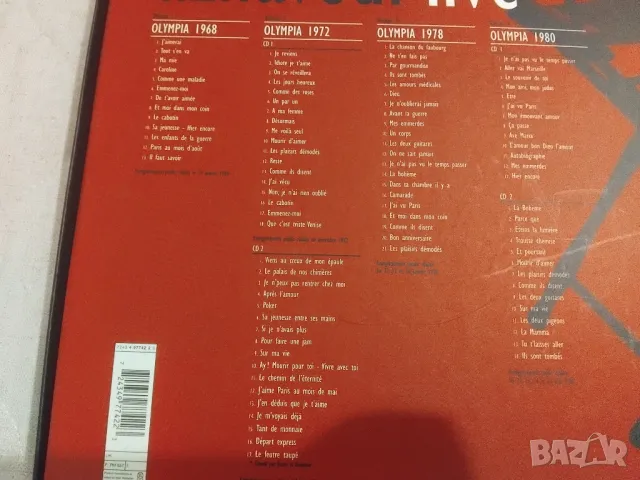 Charles Aznavour ‎– Aznavour Live Á L'Olympia - комплект от оригинални дискове в луксозна кутия, снимка 2 - CD дискове - 49333395