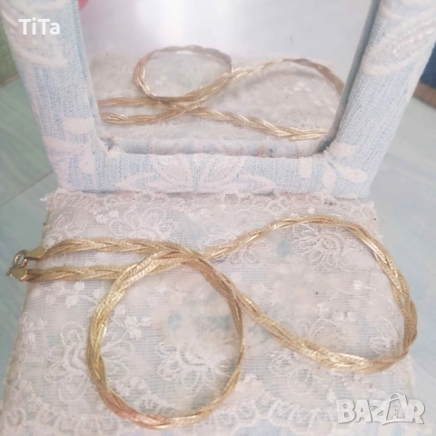 925  Сребърно Колие Позлатено, снимка 5 - Колиета, медальони, синджири - 52081418